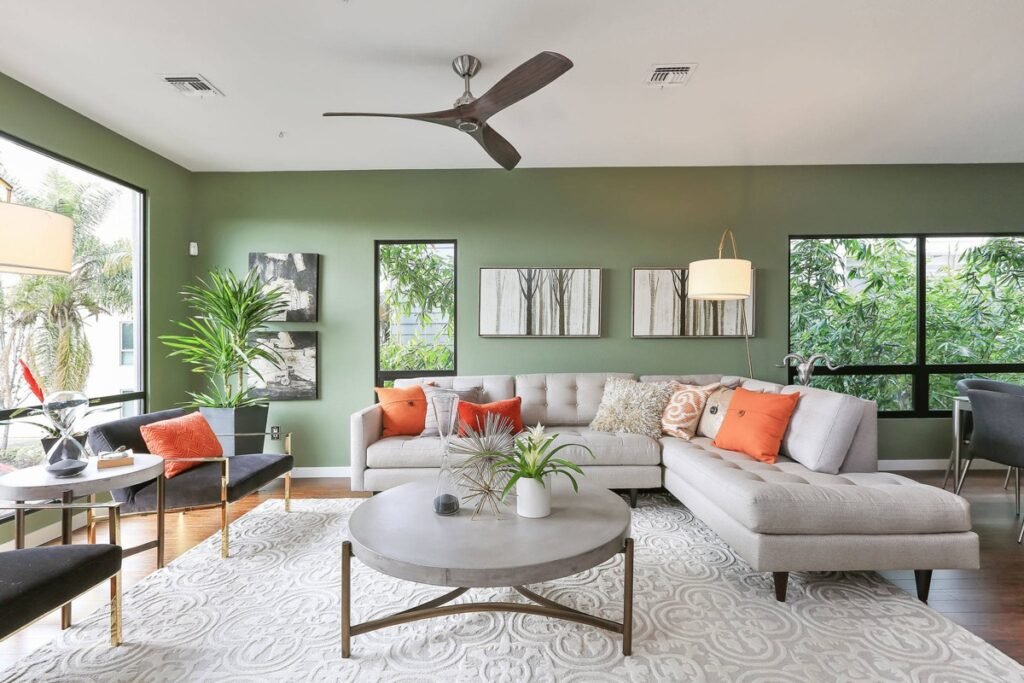 color combination for living room - Color Combination for Living Room as per Vastu Shastra: EnhancingHarmony and Positivity Earthy green Combination